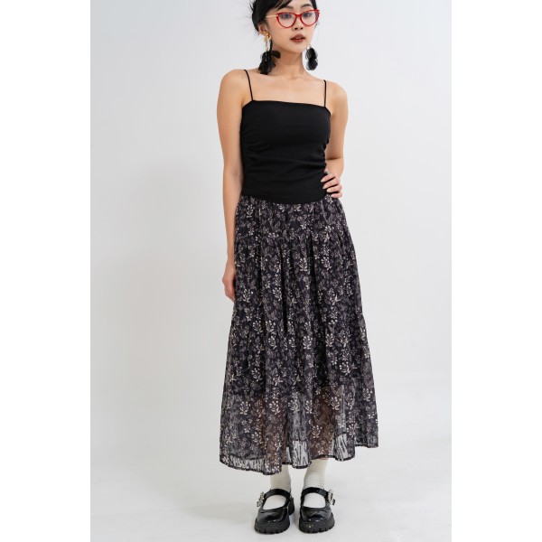 Floral Tiered Maxi Skirt